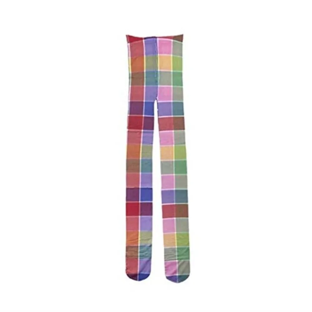 MOD STYLE 1960s inspired Checkered Colorful TIGHTS Stockings Pantyhose SMALL SM